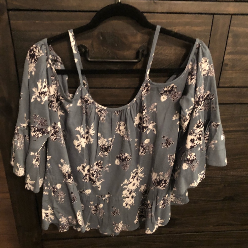 Flowy, Cold Shoulder Blouse by Lulu’s